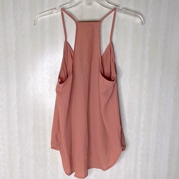 ❤️ LILY WHITE Women's Top Pink Surplice Spaghetti Strap Draping Blouse Medium - Picture 6 of 7